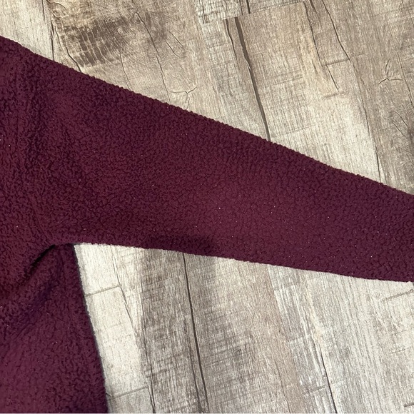 Victoria Secret Pink Cozy Sherpa Pullover Quarter‎ Zip Purple Plum - Picture 14 of 14